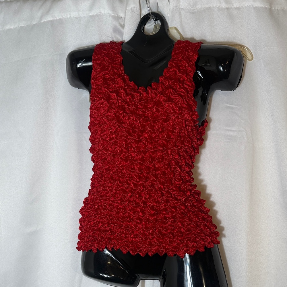 West Loop Vibrant Red Textured Tank Top